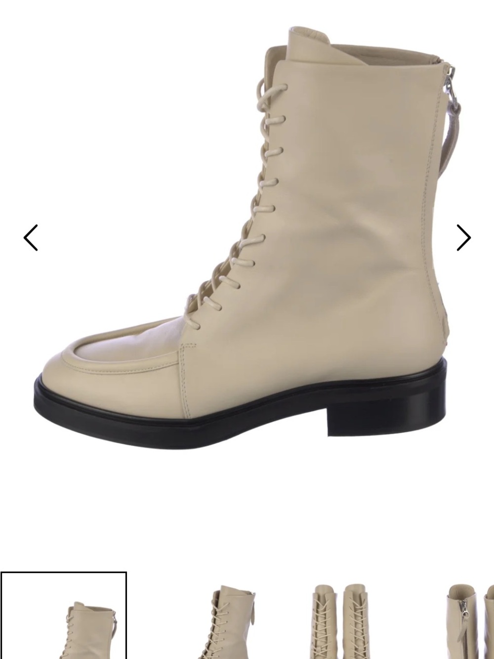 Aeyde Max Combat Boot. Cream Leather Lace-Up in Women's EU40 (aka a US9) - NIB. - Picture 8 of 8